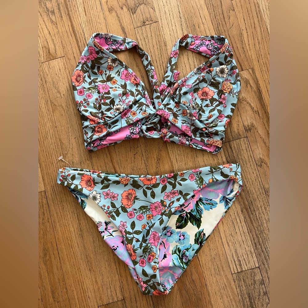 Maaji Two Piece Flower Print Reversible Swimsuit